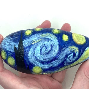 Large Van Gogh Starry Night Rock - Art Imitation - Famous Art on a Rock ...