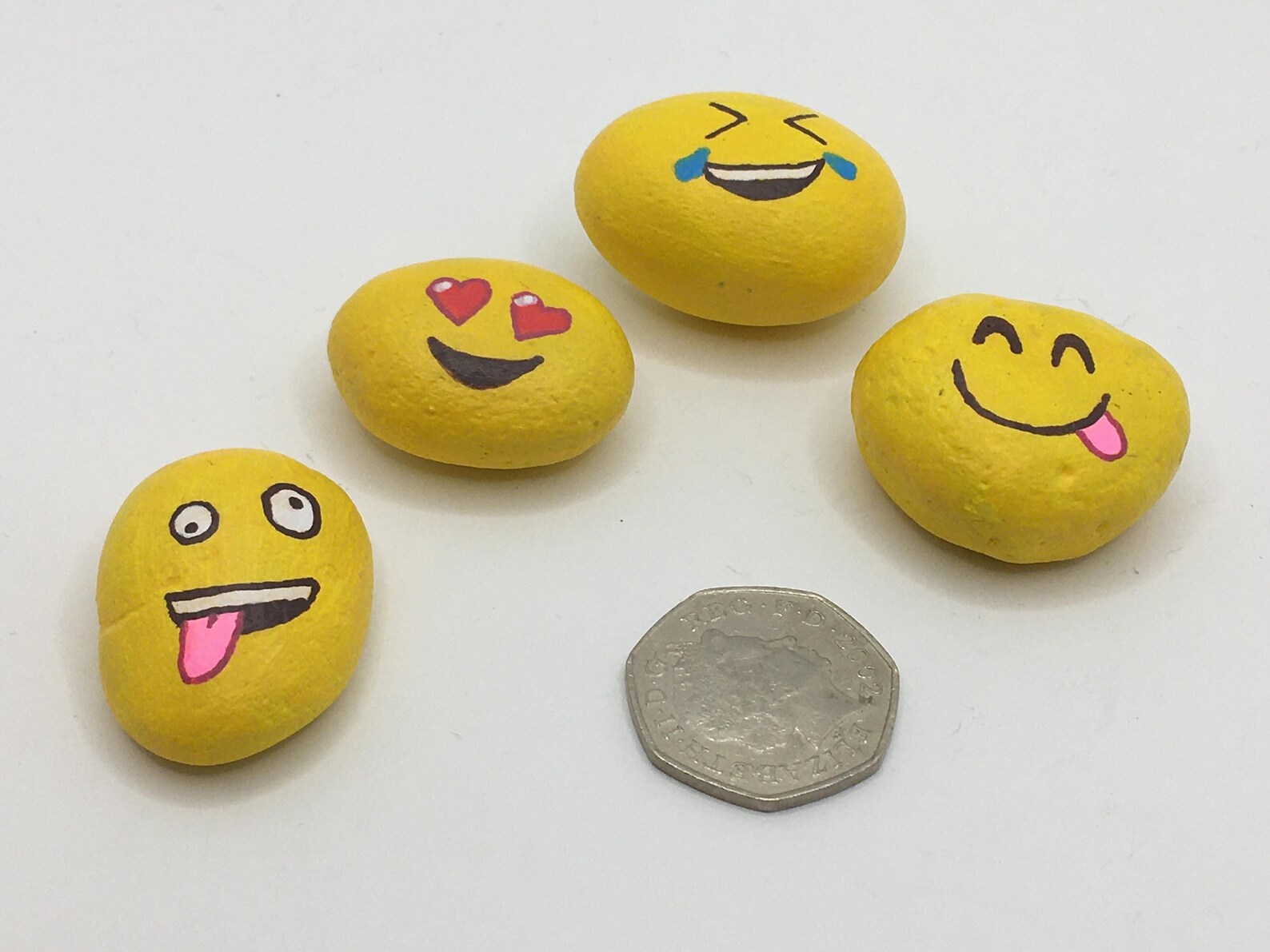 Personalised Emoji Stones of Your Choice Hand Painted Etsy