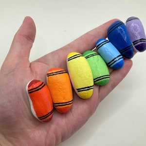 Rainbow Crayon Rocks - Classroom Gift- Indoor Decor - Pencil Rocks - Rock Crayons - Gift for School Teacher - Rainbow Rocks