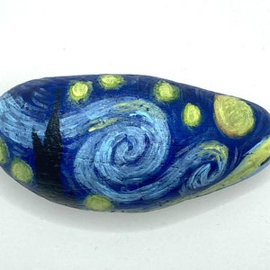 Large Van Gogh Starry Night Rock - Art Imitation - Famous Art on a Rock ...
