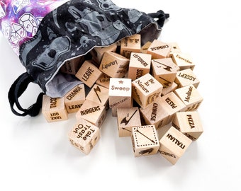 Custom Laser Engraved Solid Birch Gaming Dice