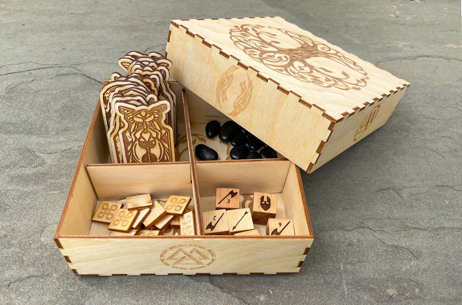 Laser Engraved Norse Themed Dicebox for Orlog Dice Game BOX Etsy UK