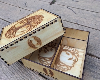 Laser Engraved Norse Themed Dice-Box for Orlog Dice Game (BOX ONLY)