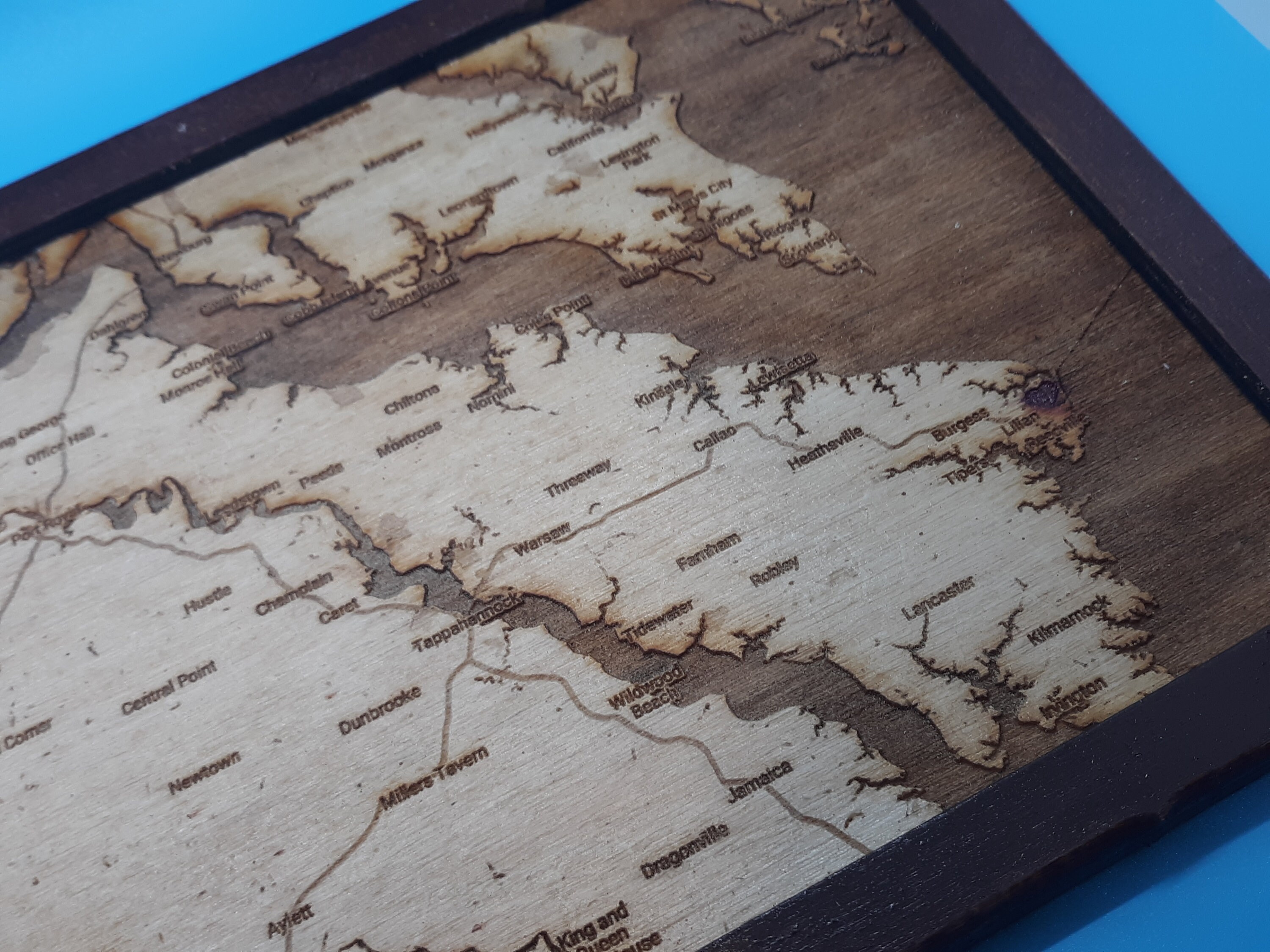 Custom Map Laser Engraved Map Etsy