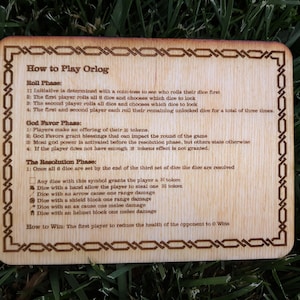 Laser Engraved Orlog Rules (or other games)