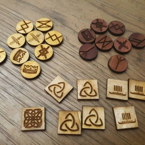 20 fichas de madera de juego personalizadas grabadas con láser de dos caras