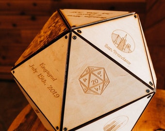 Custom Giant D20 (Wedding Guest book or decoration)