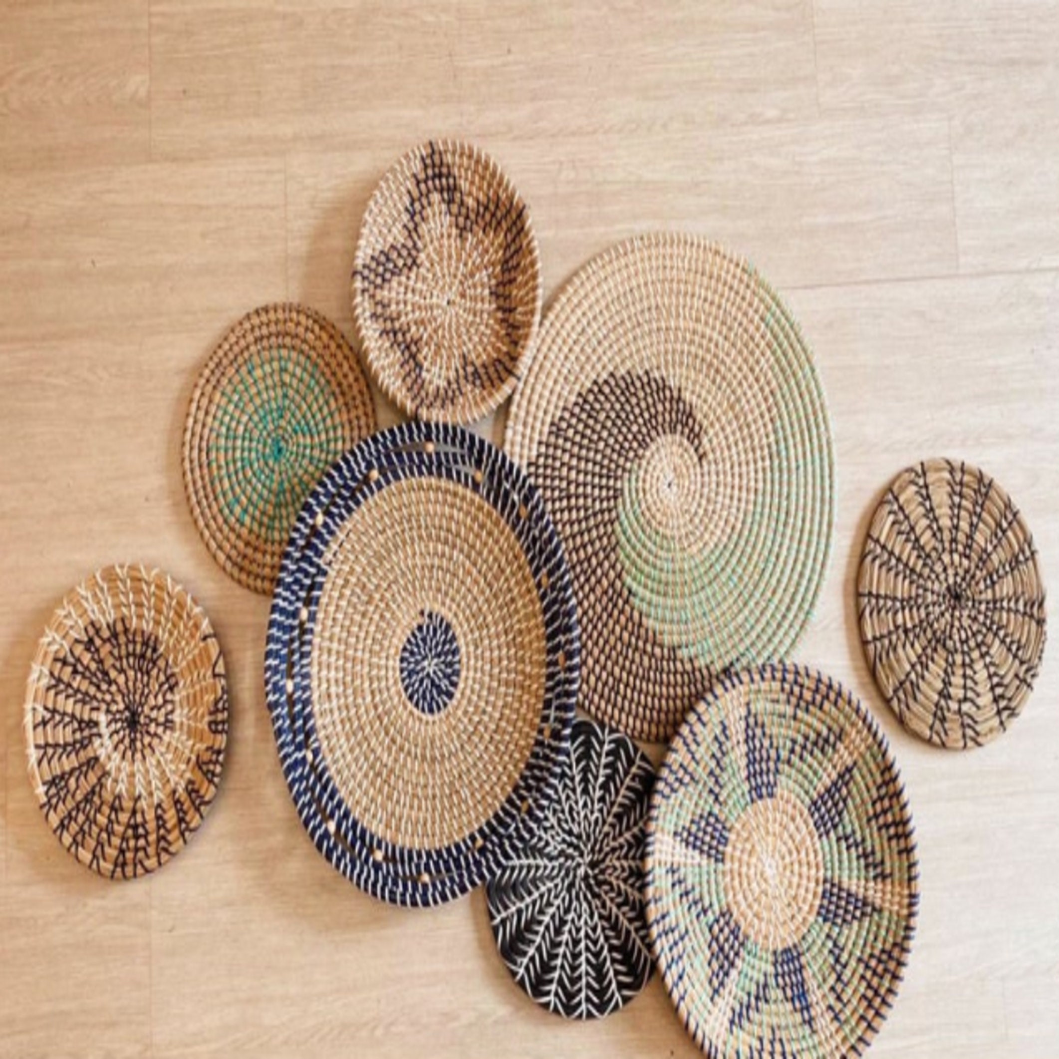 Basket Wall Decor Set of 8 Wall Baskets Hanger Wall Plate Etsy