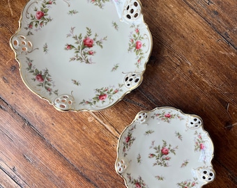 Rosenthal Moliere Moosrose pierced dish/plate, Set of 2