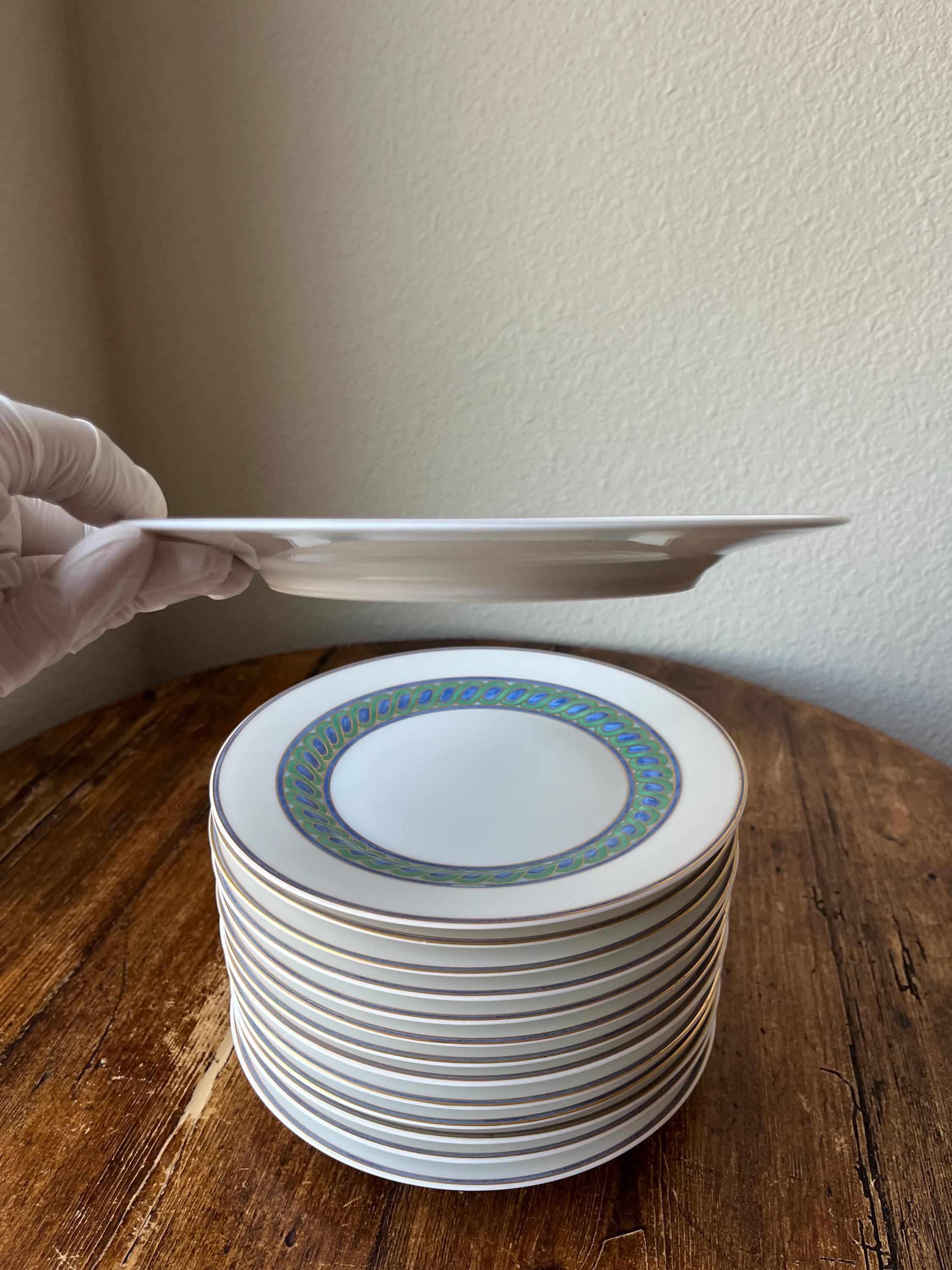 Christofle Paris China Torsade Bleu Pattern Dinnerware, Dinner