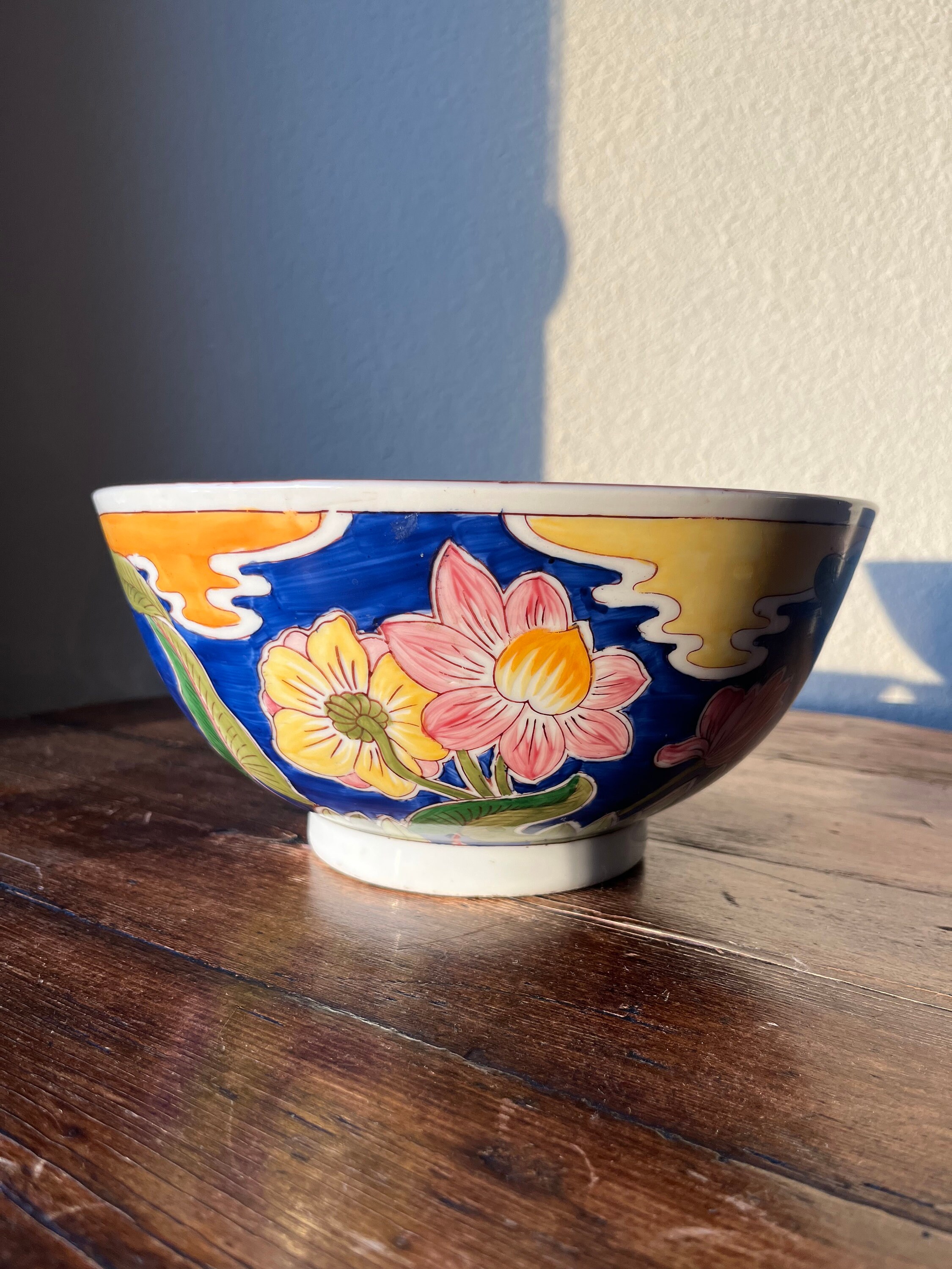 中国製手描き東洋の花と風景をモチーフにしたボウル - Etsy 日本