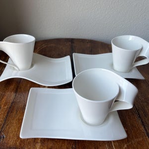 Sold per Set - Villeroy and Boch New Wave Caffe Espresso Cup and Plate Saucer Set