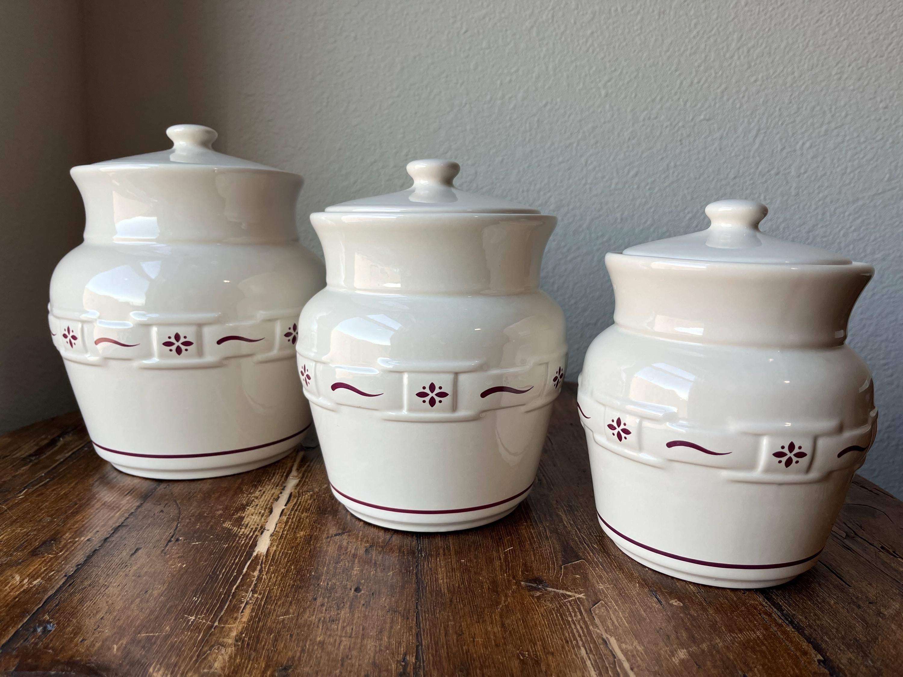 Longaberger Woven Traditions in Red Canister Set