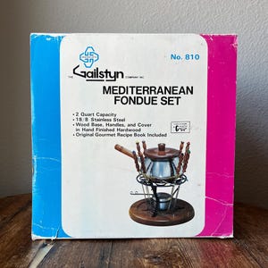 Midcentury Modern Gailstyn Company New York Mediterranean Fondue Set Made in Japan Item no. 810
