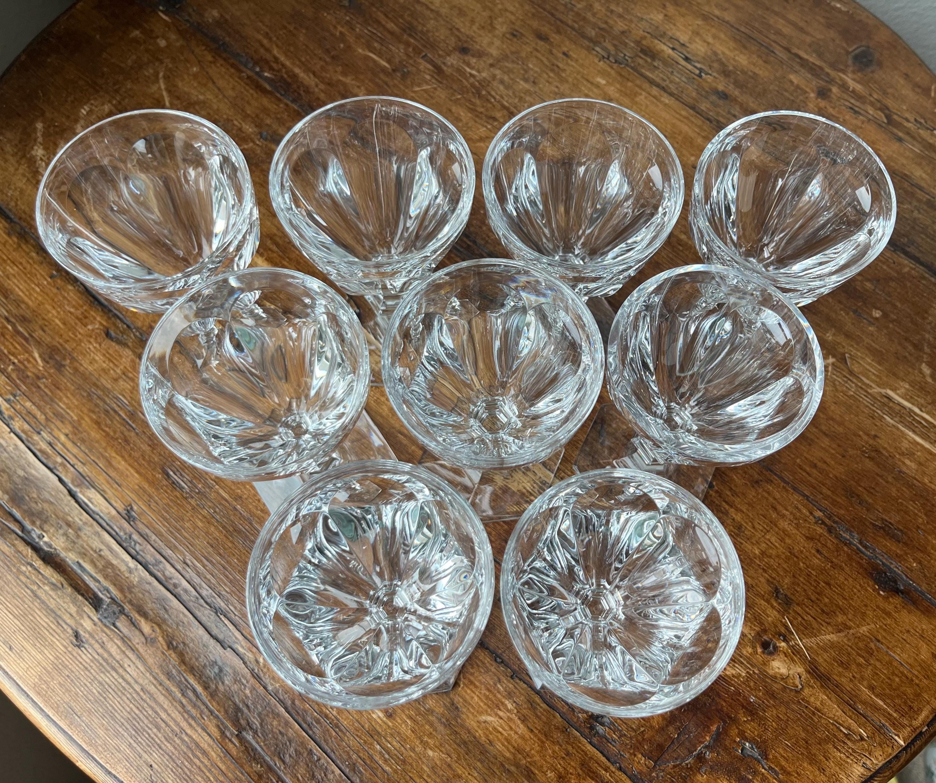 Baccarat Crystal Harcourt Pattern Claret Wine Glasses, Goblets Set