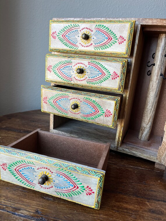 Mango wood jewelry holder/box/cabinet by Sundance… - image 8