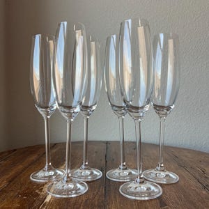 Set of 6 - Lenox Tuscany Classics Champagne Glasses, Flutes, Crystal Glassware