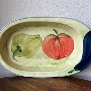 JRM Ceramica Handpainted Casserole Serveware Oval Dish 15” Made in Italy