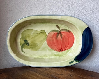JRM Ceramica Handpainted Casserole Serveware Oval Dish 15” Made in Italy