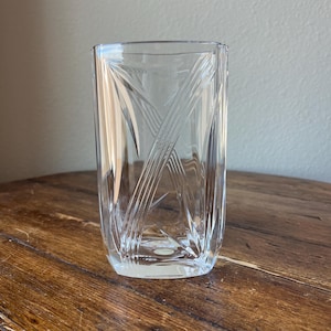 Cristal de France Lead Crystal Rectangular shaped Vase 7”