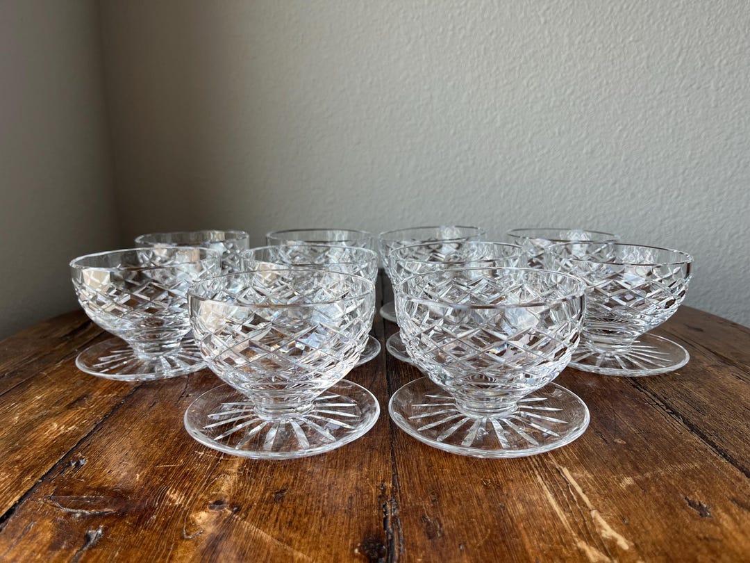 Set of 10 - Waterford Crystal Footed Dessert Glassware - Etsy