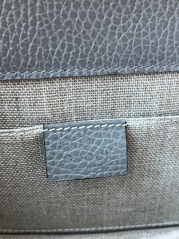 Gucci Gray Interlocking G Chain Leather Crossbody Bag Grey