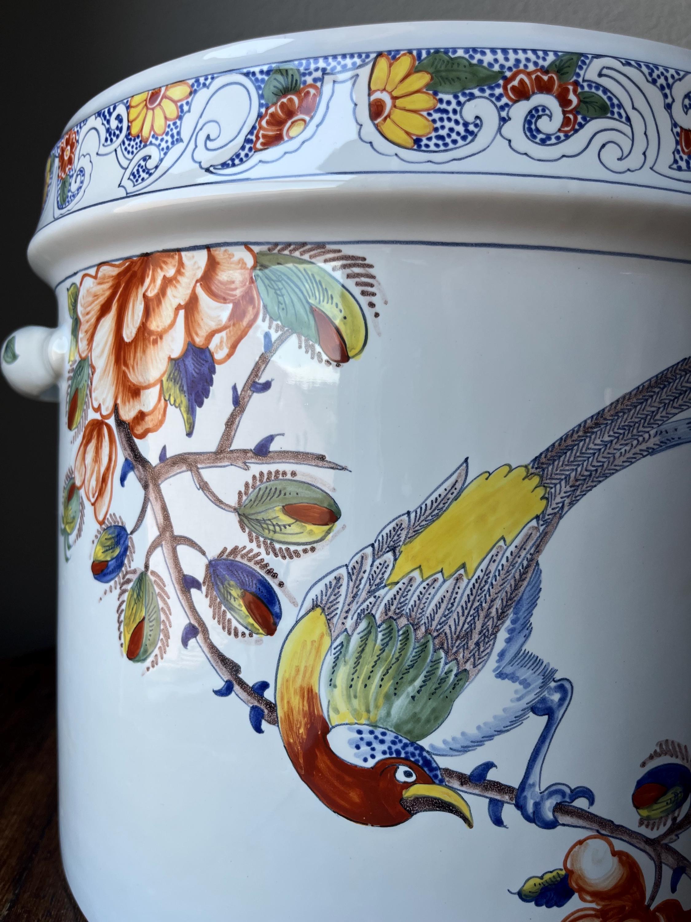 Tiffany and Co, Hand Painted Faience Planter Jardiniere Made in