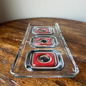 Vintage Walther Kristallglas Glass Rectangular Tray Made In Western Germany