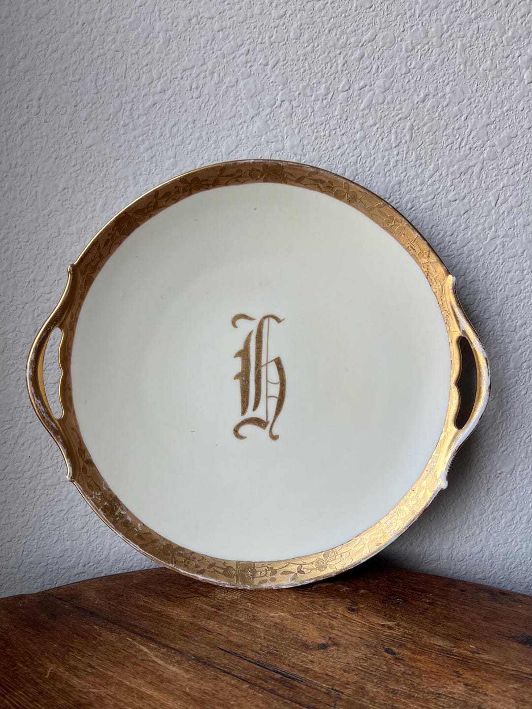 Antique Cake Plate Tressemanes Vogt T and V Limoges France