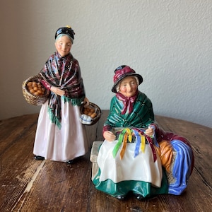 Royal Doulton Made in England HN1759 &quot;The Orange Lady&quot; and HN2017 &quot;Silks and Ribbons&quot;