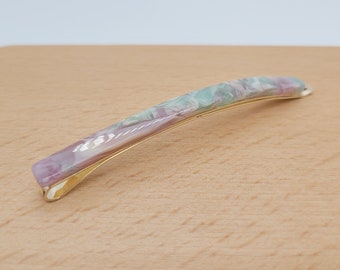 Marble Resin Hair Pins, Long Vintage Gold Alligator Hair Clip, Stylish Minimalist Barrettes, Acetate Resin Hair Pins, Hair Clip for Girls