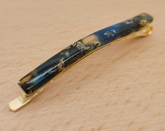 Marble Resin Gold Hair Pins.  Acetate Resin Stylish Bobby Pins. Plain or Marbling Colors Barrettes. Minimalist Hair Accessories.