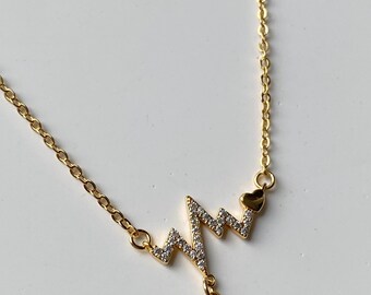Cimenexe Bohemien Cava Cristallo Cuore Collana Girocollo Oro Cz Cuore