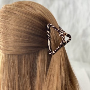 Ribbon-Wrap Triangle Claw Clip. Geometric Pattern Hair Claw.  Medium Large Hair Clip. Easy Half or Up-do Hairstyle Everyday w Large Claws.