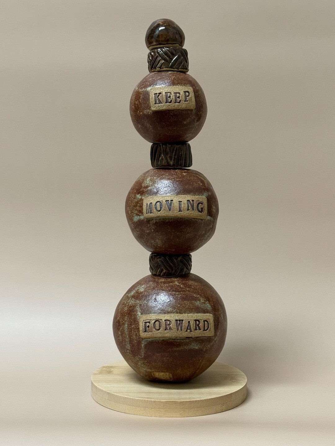 Totem Stack Keep Moving Forward Ceramic Totem / Stack – Inspirational Desk or Shelf ...