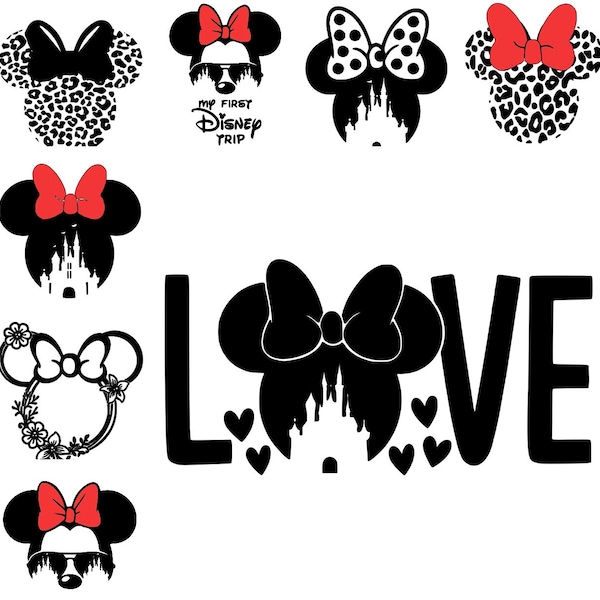 Minnie Mouse Theme Decals. Disney Theme Decals.