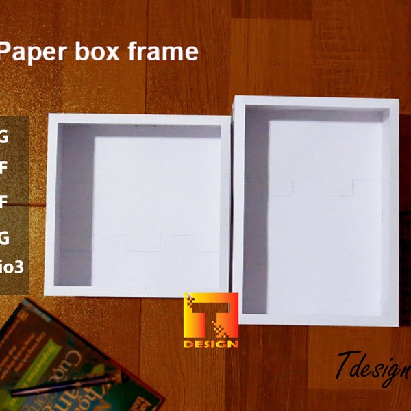 Paper Box Frame Paper cut light box template, shadow box, 3D papercut lightbox svg file DIY, cutting cricut, PBF