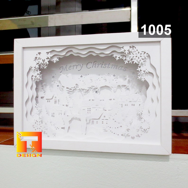 Christmas Paper cut light box template shadow box 3D | Etsy Christmas Paper cut light box template shadow box 3D | Etsy