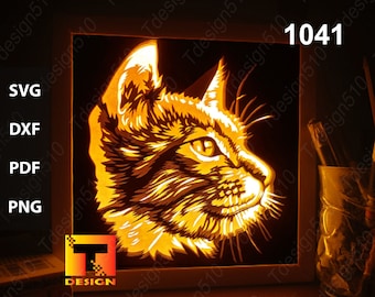 Cats Paper cut light box template, shadow box, 3D papercut lightbox svg file DIY, cutting cricut, 1041