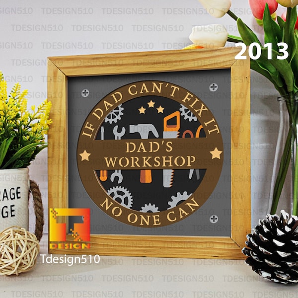 Dad's Workshop 3D shadow box Paper cutting templates Papercut crafting svg file DIY gift Cricut Silhouette, 2013 Dad's Workshop 3D shadow box Paper cutting templates Papercut crafting svg file DIY gift Cricut Silhouette, 2013