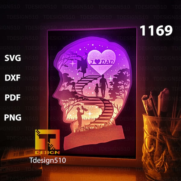 Fathers Day Paper cut light box template, shadow box, 3D papercut lightbox svg file DIY, cutting cricut, 1169 Fathers Day Paper cut light box template, shadow box, 3D papercut lightbox svg file DIY, cutting cricut, 1169