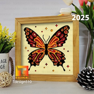 Butterfly 3D shadow box Paper cutting templates Papercut crafting svg file DIY gift Cricut Silhouette, 2025
