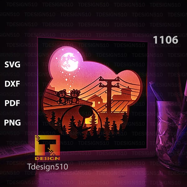 Teddy bear Paper cut light box template, shadow box, 3D papercut lightbox svg file DIY, cutting cricut, 1106 Teddy bear Paper cut light box template, shadow box, 3D papercut lightbox svg file DIY, cutting cricut, 1106