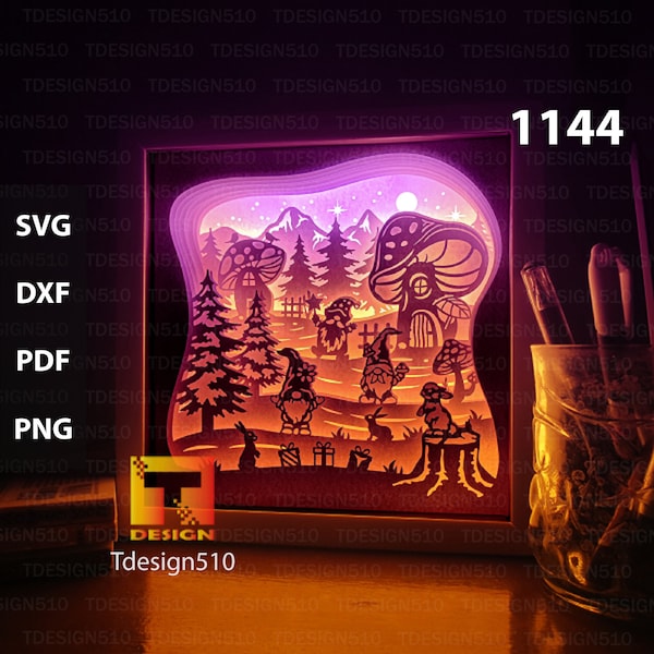 Christmas Gnome Paper cut light box template, shadow box, 3D papercut lightbox svg file DIY, cutting cricut, 1144 Christmas Gnome Paper cut light box template, shadow box, 3D papercut lightbox svg file DIY, cutting cricut, 1144