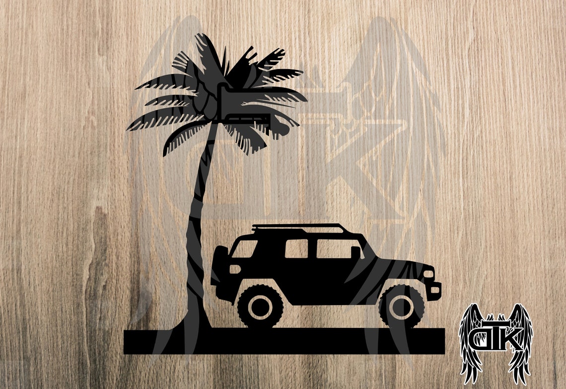 FJ Cruiser Palm Tree decal FJ Cruiser Silhouette Decal Etsy