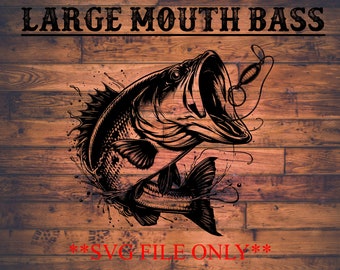 Large Mouth Bass **FILES ONLY** SVG. Fishing