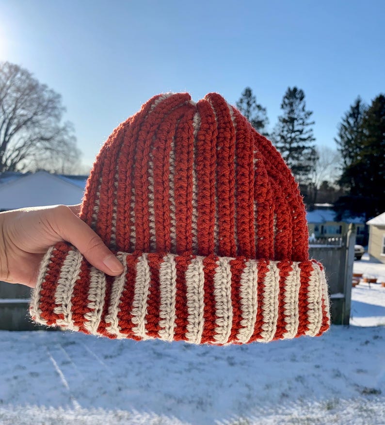 Two Tone Crochet Beanie Pattern: Easy Tutorial (PDF Pattern) - Etsy
