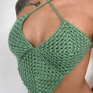 Handmade Crochet Granny Square Backless Diamond Crop Top, Summer Crop Top, Crochet Top, Handmade Crochet Top, Custom Handmade Clothing