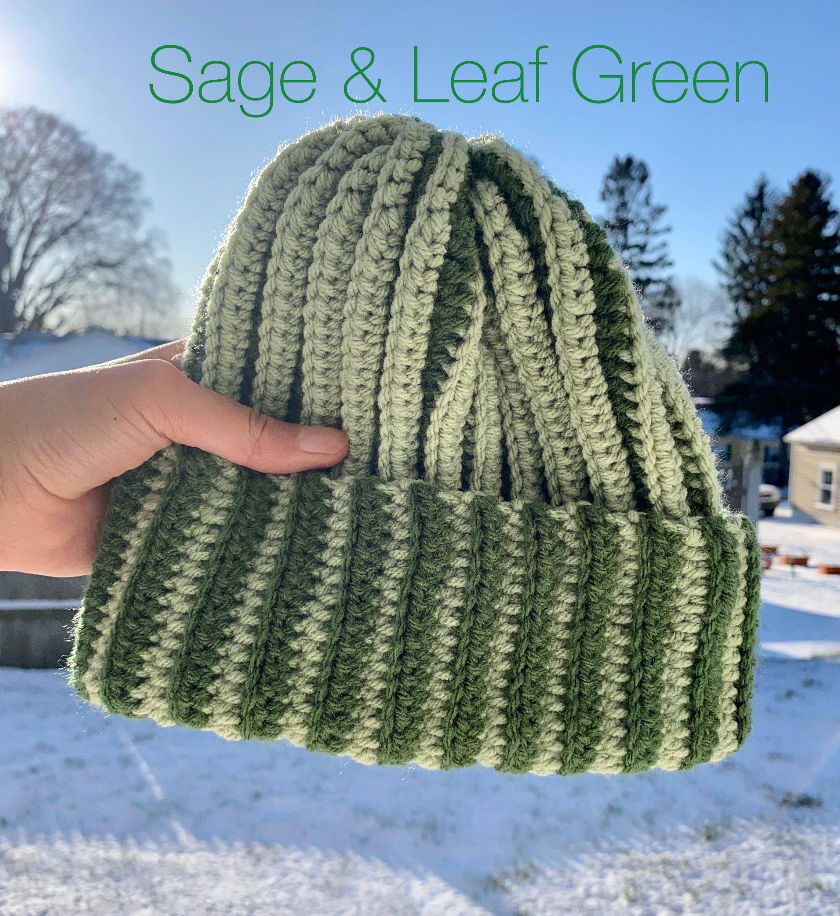 Studio 120 handmade knit sage green beanie Adult size Cashmere beanie hat for kids & teens - sage – Sage main image 2
