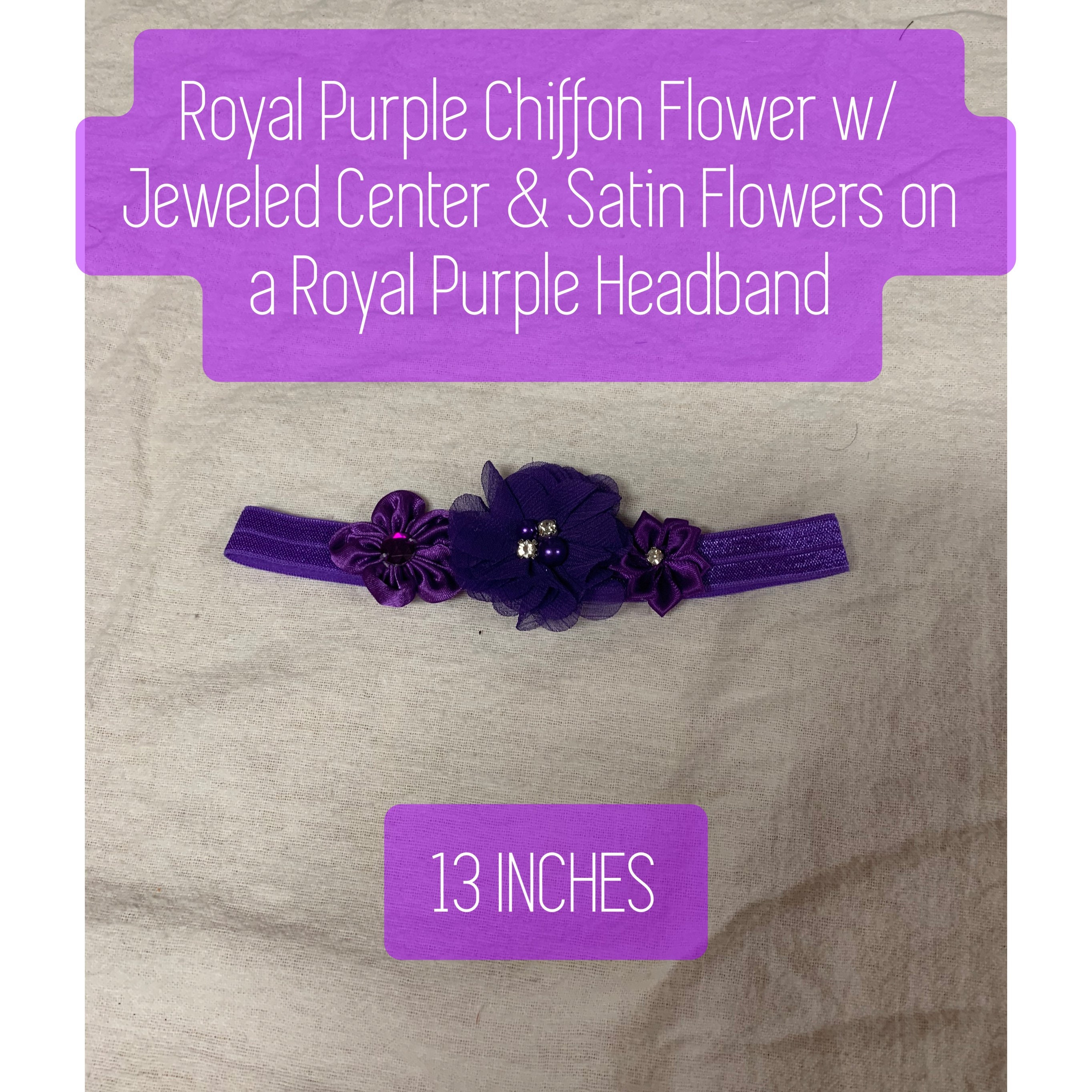 Royal Purple Floral Baby Headband